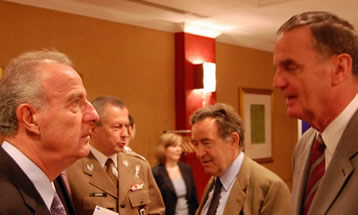Vice Admiral Ferdinando Sanfelice di Monteforte, Italian Military Representative to NATO (left), with General James Jones